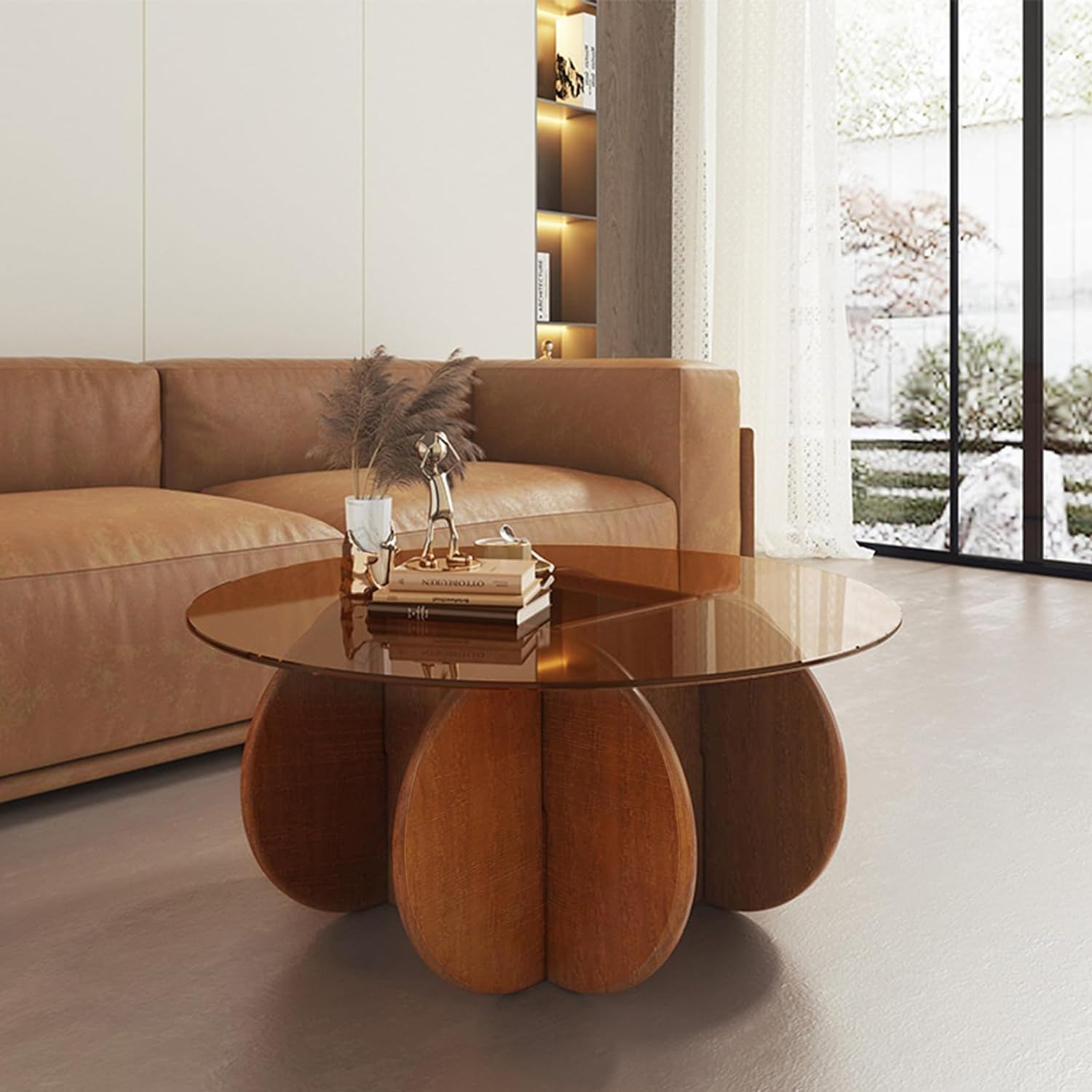 round glass coffee table