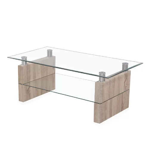 1wood and glass coffee table