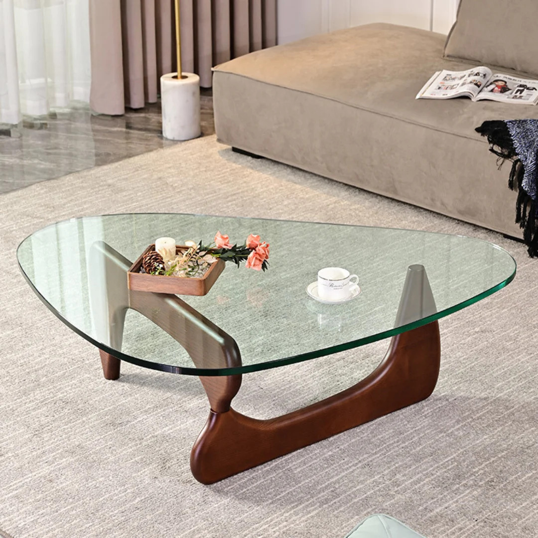 1wood and glass coffee table