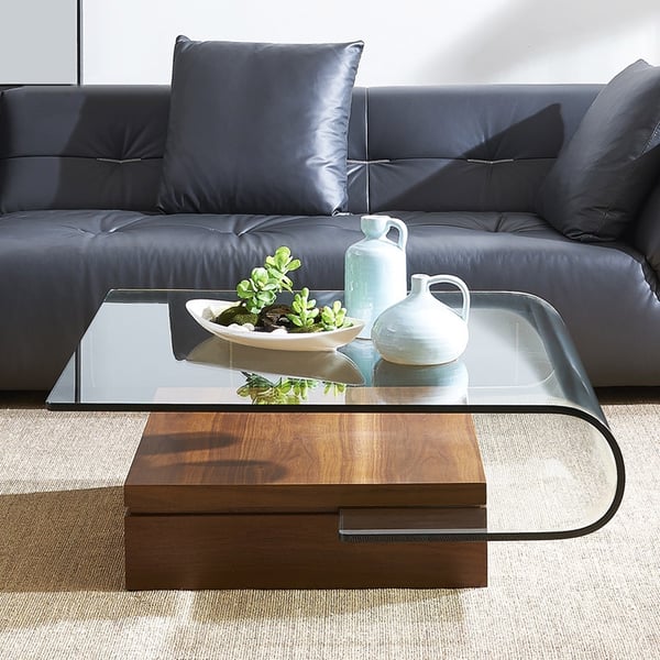 1wood and glass coffee table