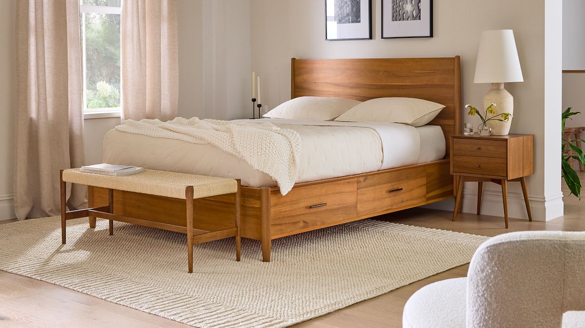 mid century beds